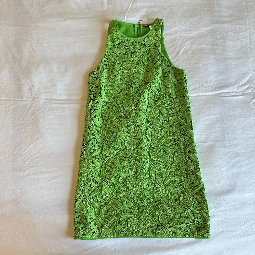 Juicy Couture green apple Guipure sleeveless mini cotton lace dress - Size 6